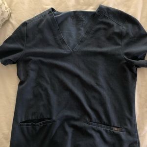 Figs Casma M Scrub Top Heather Denim